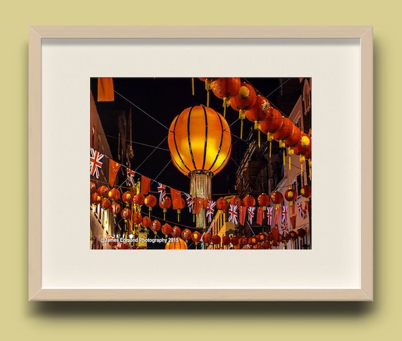 London, Chinatown London, Lanterns, London Photography, Orange Print, Wall Decor, Wall Art, City Photography, Limited Edition. Wall Decor