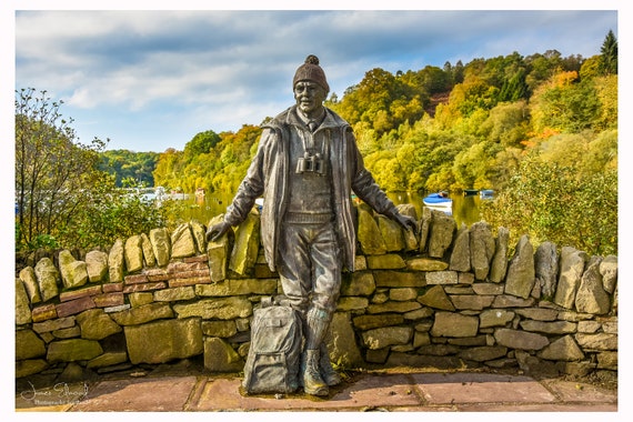 Scotland Photography, Loch Lomond, Tom Weir Statue, Scottish Prints, Scotland Wall Art, Scotland Wall Decor, Historic Scotland, Mountains