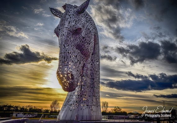 The Kelpies, Photographic print, Scotland, Falkirk, Home & decor, Wall Art, landmark photography, scottish photography, fine art photography