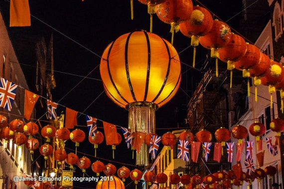 London, Chinatown London, Lanterns, London Photography, Orange Print, Wall Decor, Wall Art, City Photography, Limited Edition. Wall Decor
