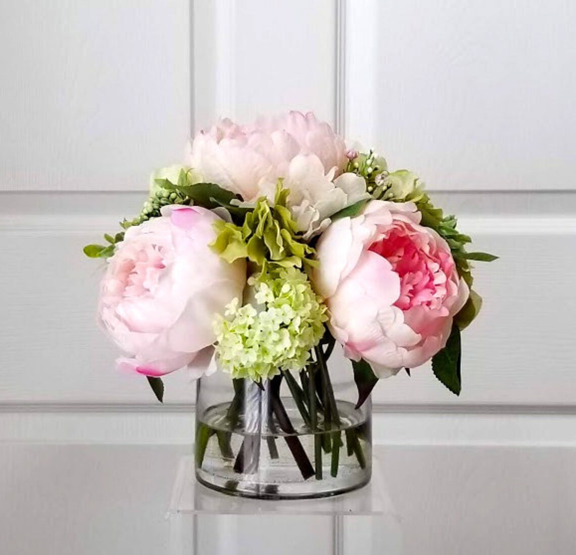 Real Touch Peoniespink Floral Arrangementdiningroom Etsy