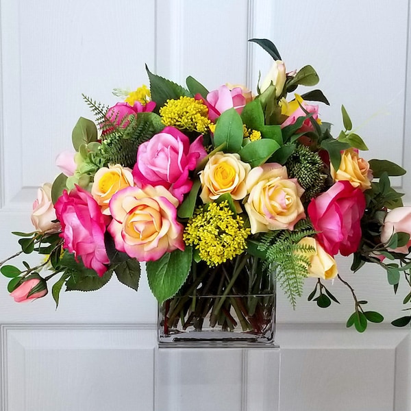 Real Touch Flower Arrangement Etsy