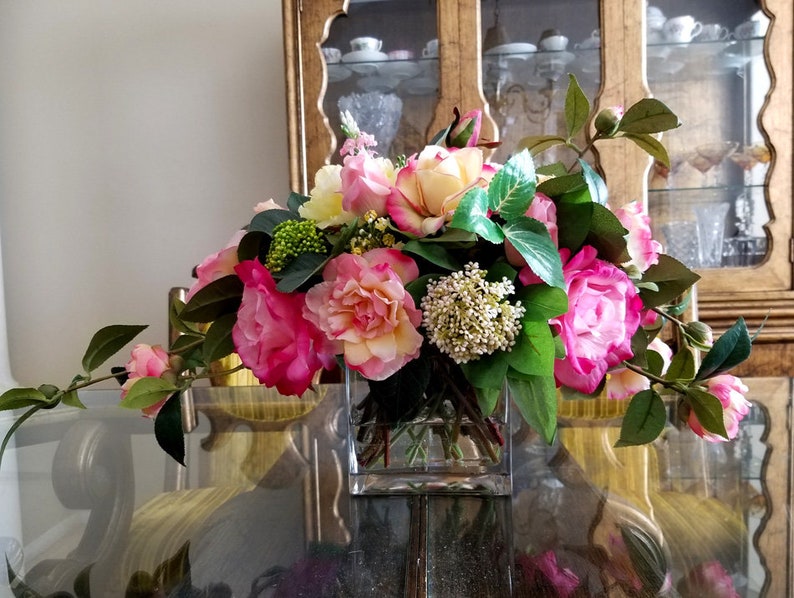 Real Touch Flowers Arrangementsilk Flower Arrangementsilk Etsy