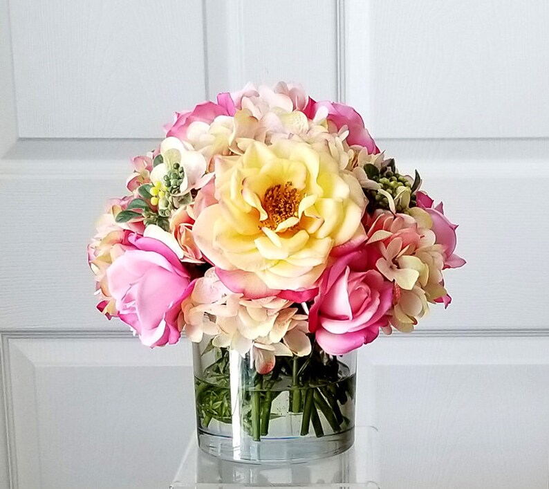 Real Touch Flowers ArrangementSilk Flower ArrangementSilk Etsy