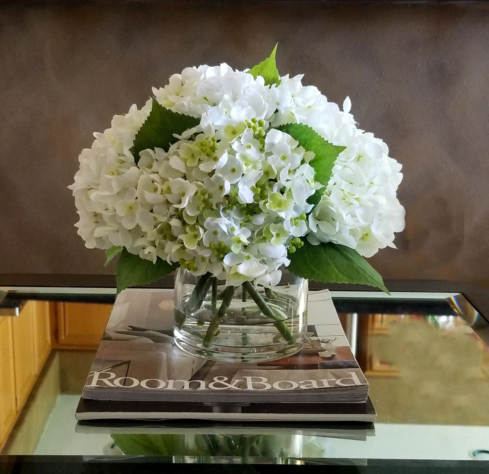 Arreglo de hortensias blancas - Decoración de granja moderna - Arreglo  floral - Flores de seda verde/blancas - Flores - Arreglo de seda -  Decoración, image size:1716x1662