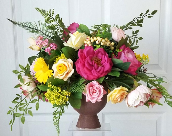 Real Touch Flowers Arrangement-silk Flower Arrangement-silk Flower ...