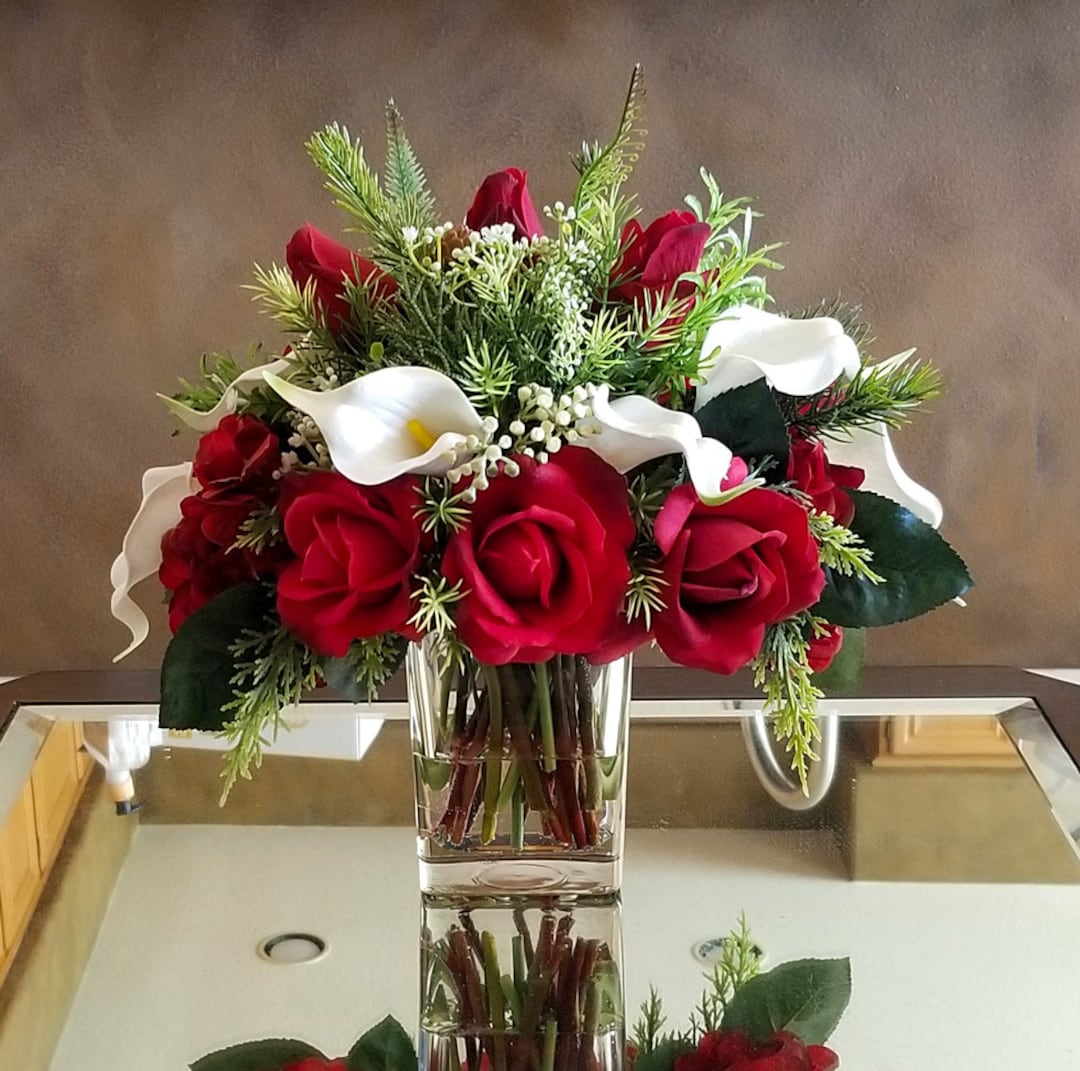 Christmas Flower Arrangementchristmas Centerpiecechristmas Fake