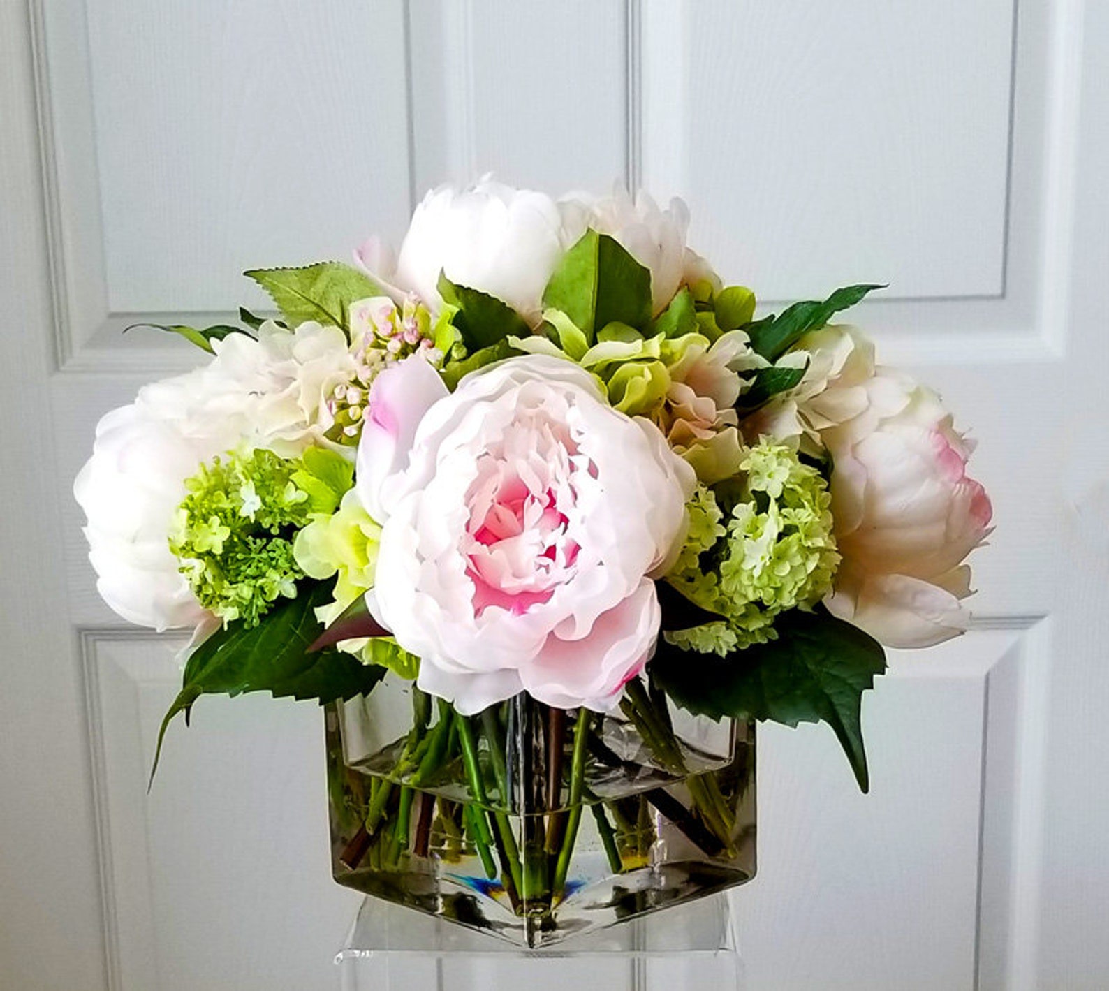 Real Touch Peoniespink Floral Arrangementpink Peonies Etsy