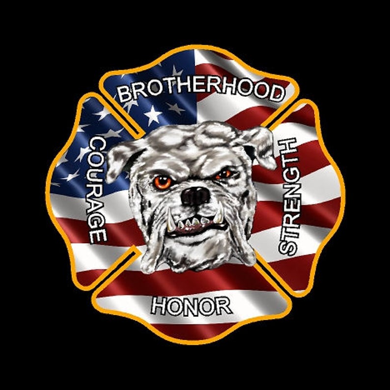 Firefighter Maltese window decal digitally printed | Etsy