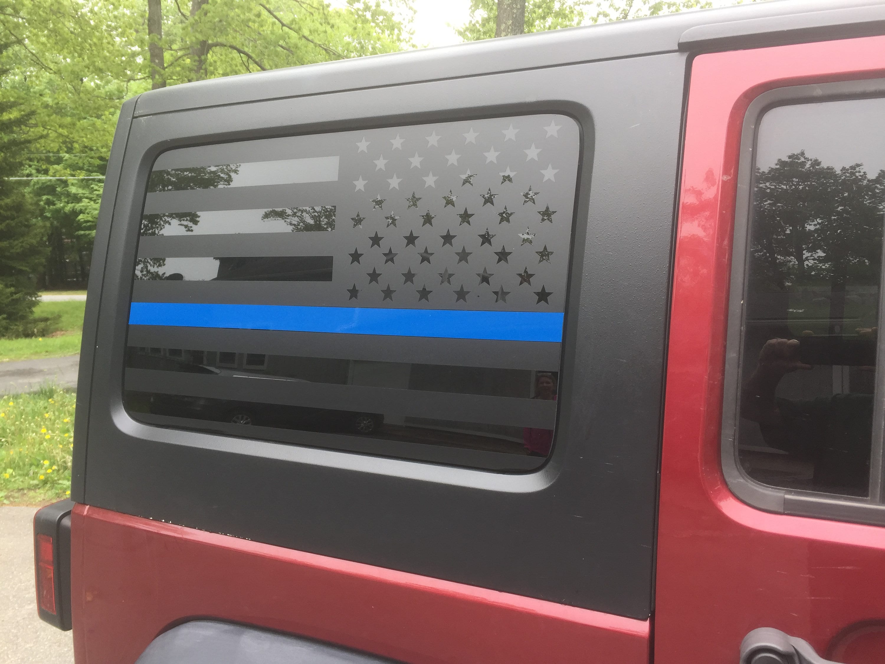 Jeep Flag Decal American Flag Thin Blue Line Jeep Wrangler Etsy