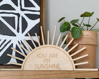 You are my sunshine decor, you are my sunshine cutout, nursery shelf decor, you are my sunshine wall art, you are my sunshine nursery decor