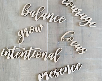 Word of the year cutout, custom word of the year cutout, word of the year sign, custom word of the year sign, New Years resolution word