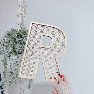 Rattan Letters, Cane Letters, wicker letter, nursery letter, boho nursery name sign