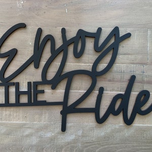 Enjoy the ride wood cutout sign, enjoy the ride sign, cycling room sign, cycling room wall decor, cycling wall art, gift for cyclist