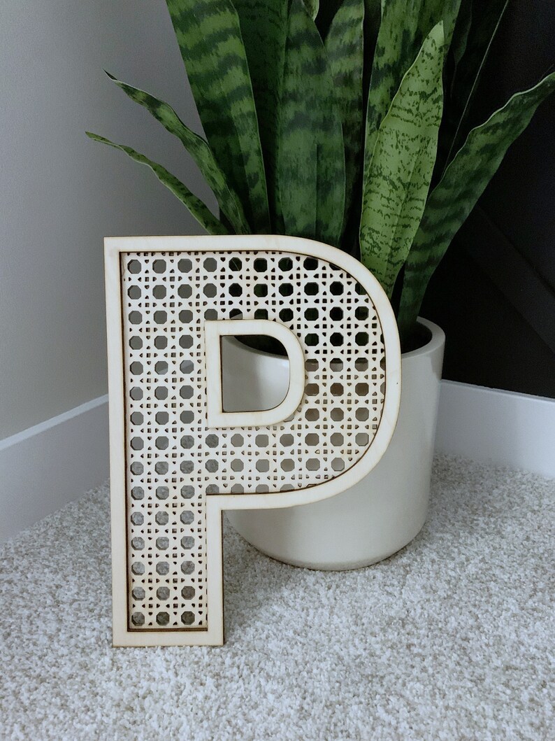 Rattan Letters, Cane Letters, wicker letter, nursery letter, boho nursery name sign