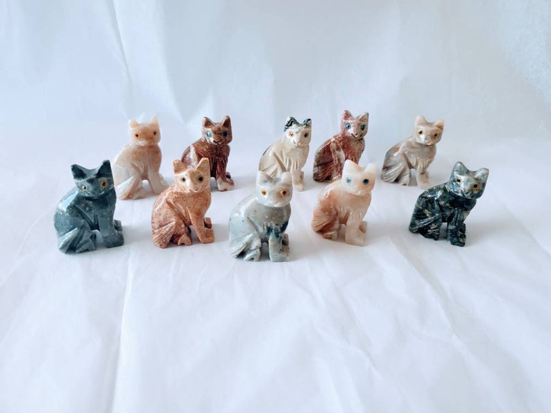 Small Soapstone Cat Carving