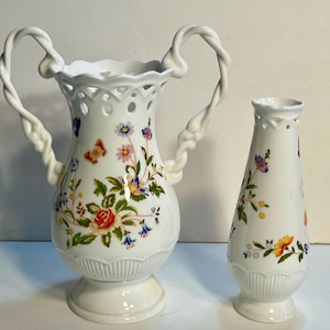 Aynsley Fine Bone China Vase and Bud Vase