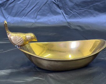 Brass Bird Trinket Dish