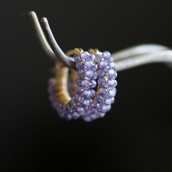 The Purple Hive Earrings in Gold (Pierced)