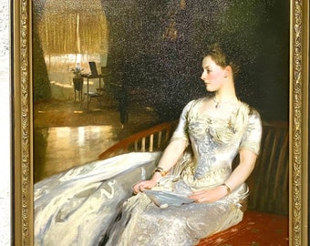 Portret van mevrouw Cecil Wade door John Singer Sargent met vergulde lijst