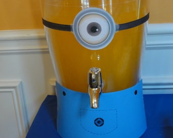 Minion Despicable me inspired idea for kids birthday Party decoration Beverage Dispenser PRINTABLE Instant Download minion eyes GRU overalls
