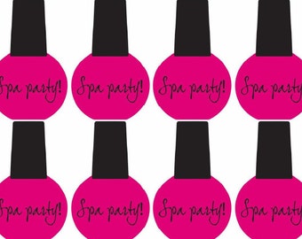 Spa Party theme nail polish CUPCAKE TOPPER for kids birthday Party/cake decoration PRINTABLE Instant Download and salon decoration ideas