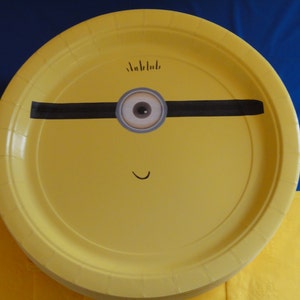 Minion Despicable me inspired idea for kids birthday Party decoration Minion Plates PRINTABLE Instant Download minion eyes+ mouth