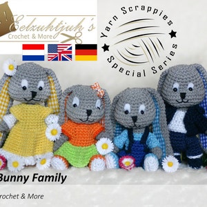 Scrappy Bunny Family (4x) - Häkelanleitung