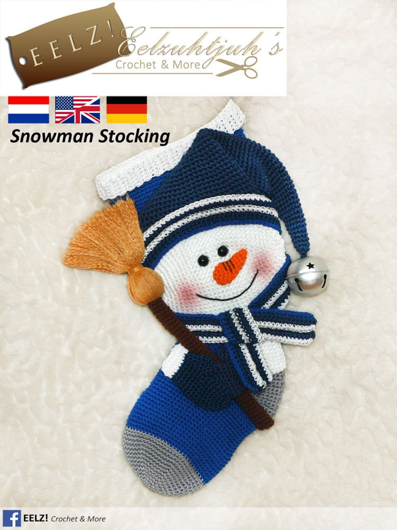 Snowman Christmas Stocking Crochet Pattern image 1