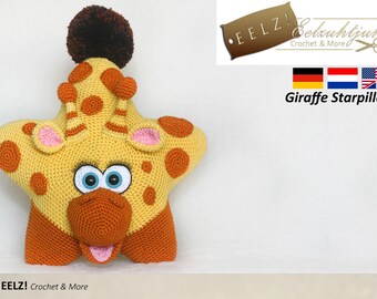 Star Pillow Giraffe XL - Crochet Pattern