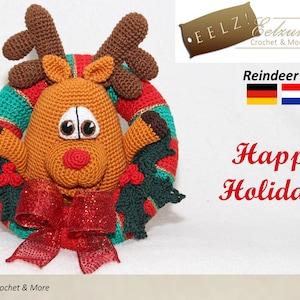Reindeer Wreath - Crochet Pattern