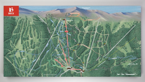 Breckenridge Summer Trail Map Breckenridge Summer Resort Licensed Trail Map Large Canvas | Etsy Australia