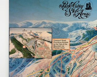 Park City Mountain Resort Licensed Trail Map - Large Canvas 30
