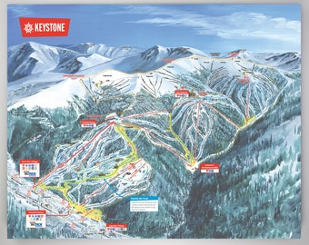 Keystone Ski Map 2020 Keystone Trail Map | Etsy
