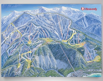 Heavenly Mountain Resort Map Heavenly Resort Licensed Trail Map Medium Canvas 22 X | Etsy Australia