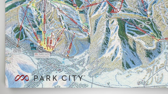 Park City Mountain Resort Map Park City Mountain Resort Licensed Trail Map Medium Canvas | Etsy Ireland