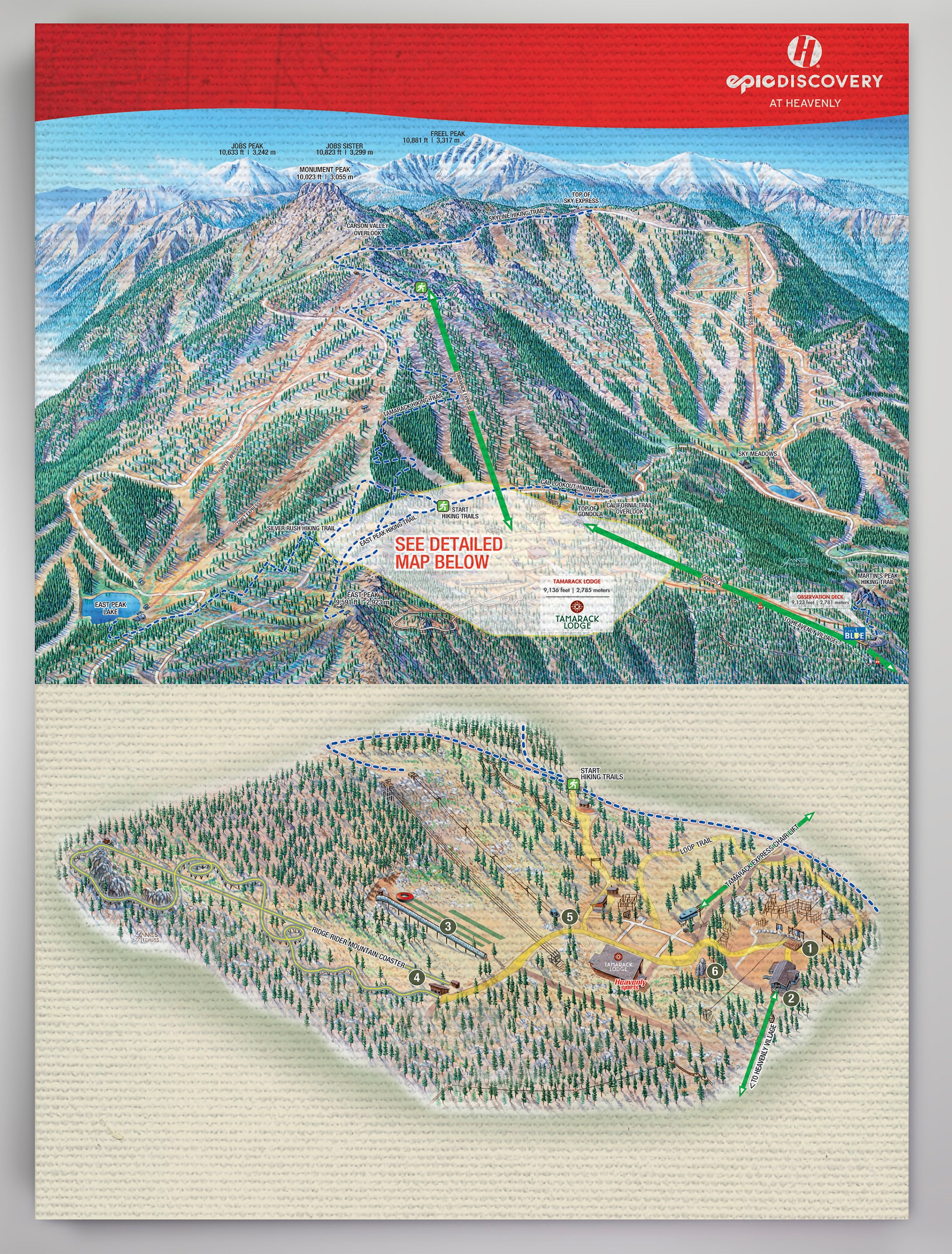 Heavenly Ski Resort Trail Map Heavenly Summer Resort Licensed Trail Map Large Canvas - Etsy