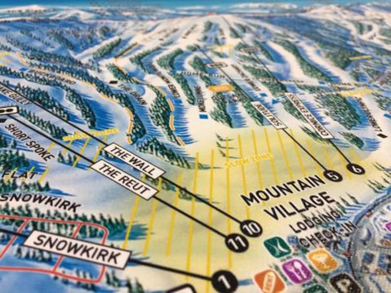 KIRKWOOD SKI MAP Gallery Wrapped Canvas Trail Map Medium Etsy