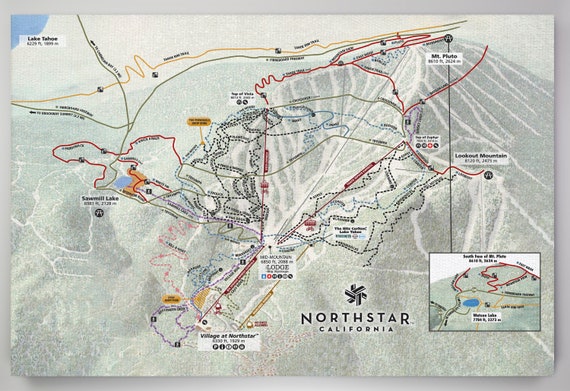 Northstar California Resort Map Northstar California Summer Resort Licensed Trail Map Medium | Etsy Canada