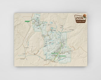 Zion Nationaal Park-kaart