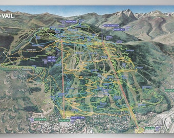 Deer Valley Summer Trail Map Vail Summer Resort Licensed Trail Map Large Canvas Print | Etsy Ireland