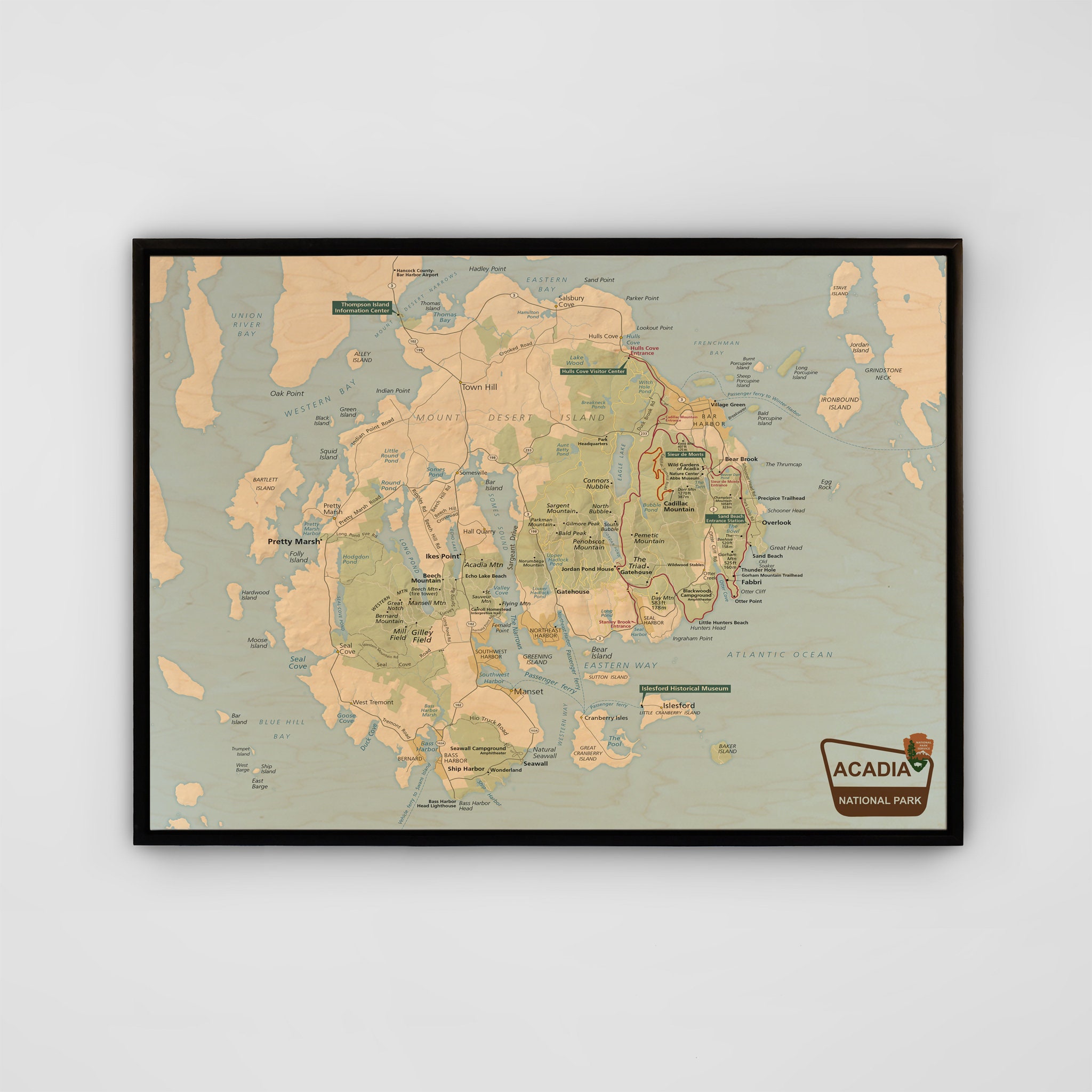 Mapa Acadia Acadia National Park Map - Etsy