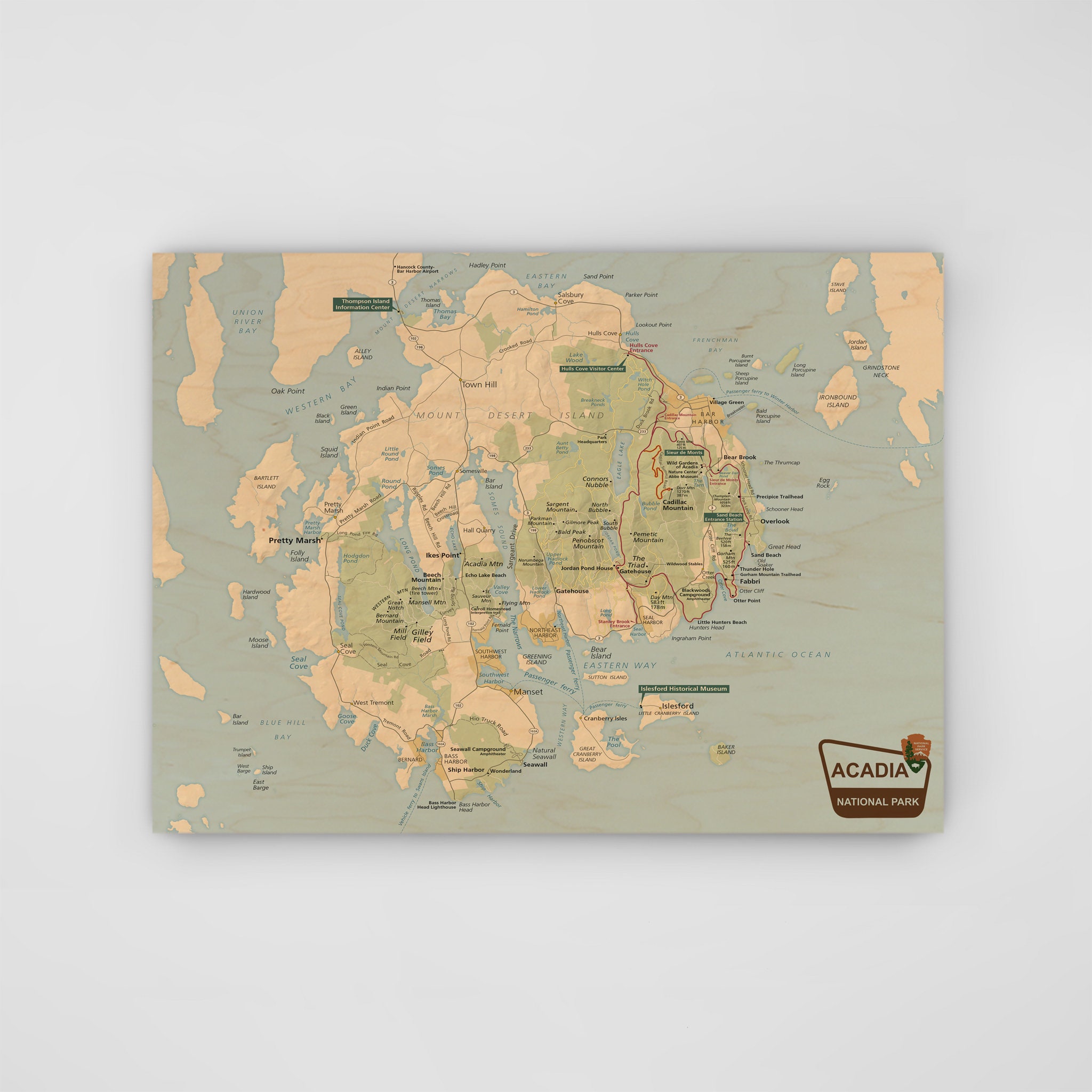 Mapa Acadia Acadia National Park Map - Etsy