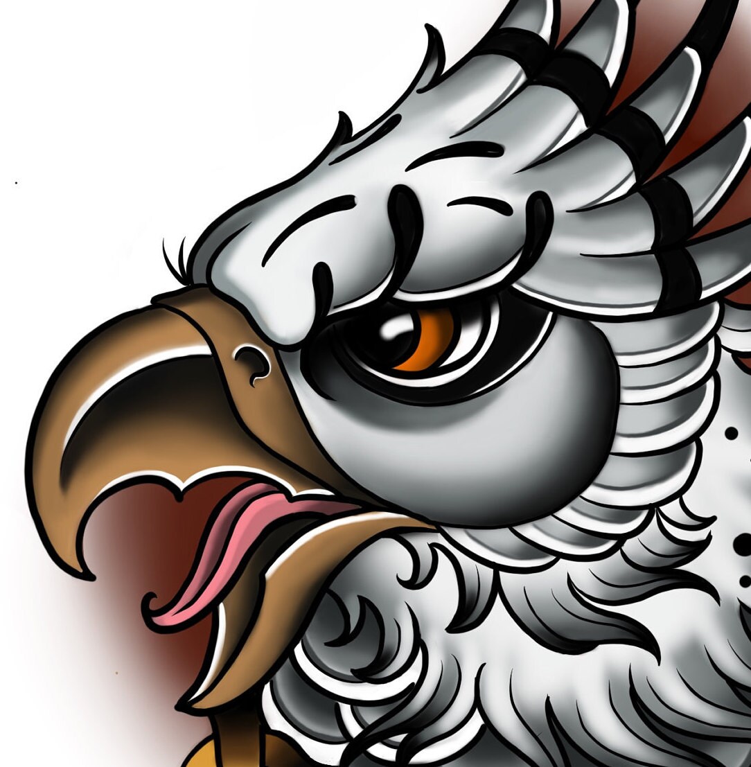 Neo Traditional Buckbeak the Hippogriff Tattoo Flash Design Etsy