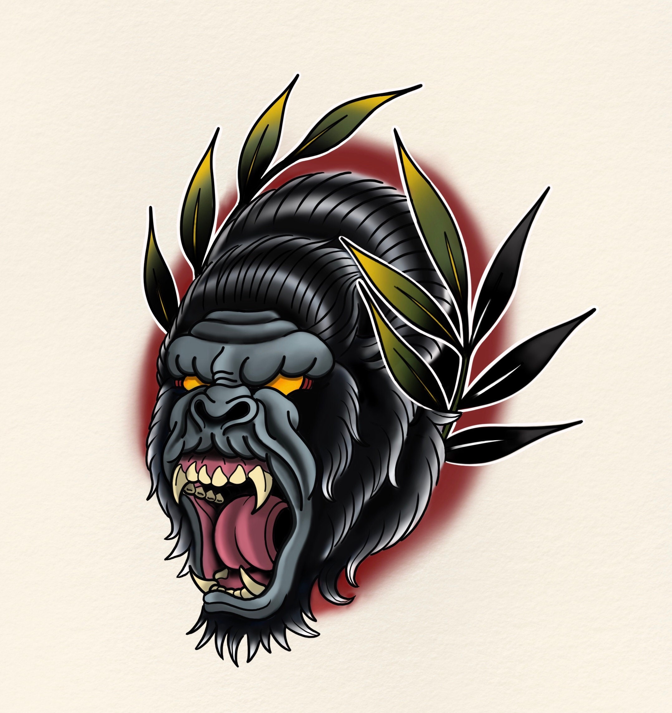 Buy Neo Traditional Gorilla Tattoo Flash Design Online in India  Etsy