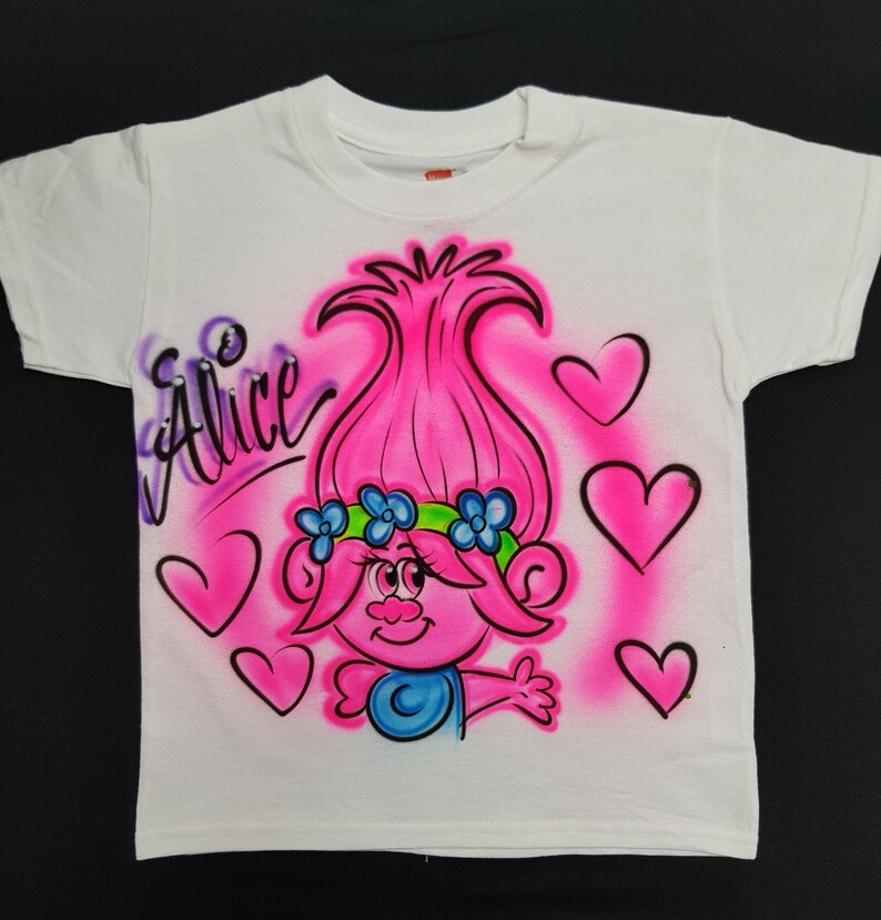 Airbrushed Trolls Princess Poppy Inspired Tshirt or Hoody Etsy