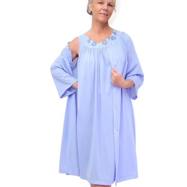 Custom Peignoir Set Sleeveless Nightgown and Robe Vintage Style