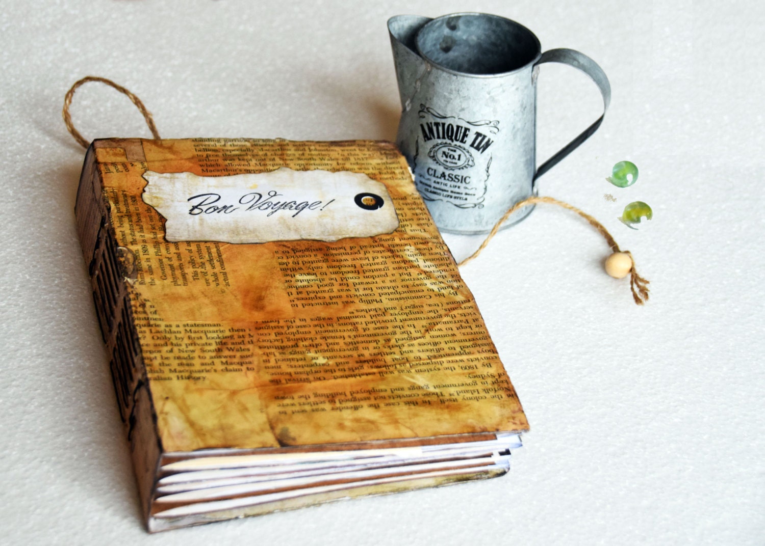 Vintage carnet de voyage fait à la main avec des poches | Etsy