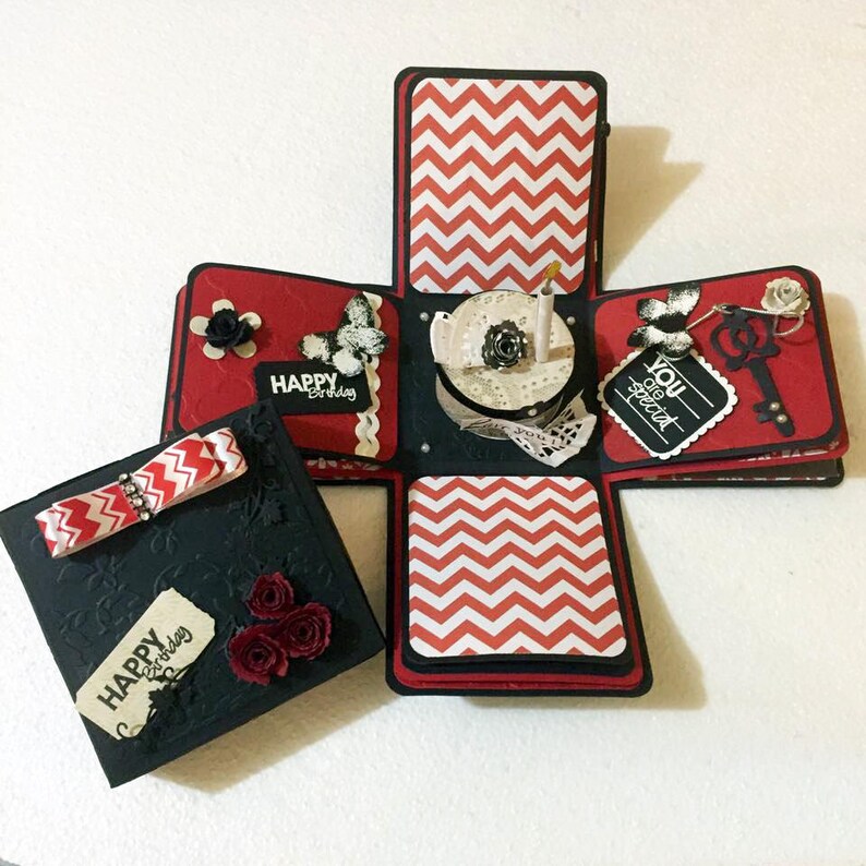 Explosion Box Scrapbook album Exploding box personalized Etsy