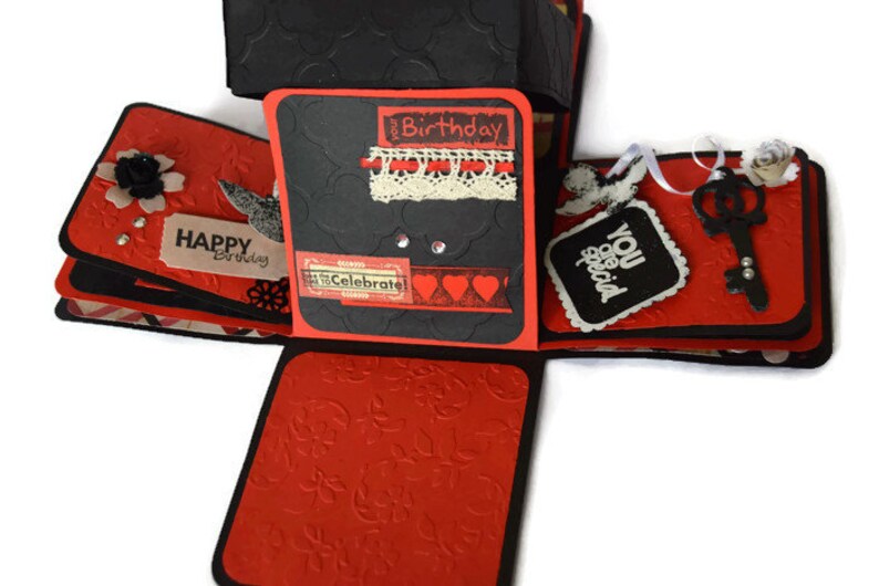 Explosion Box Scrapbook album Exploding box personalized Etsy